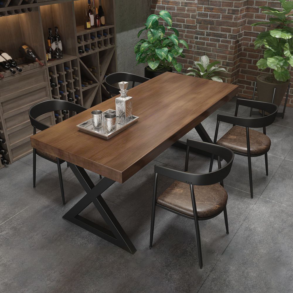 Industrial Rectangle Wood Dining Table 1/3/5/7 Pieces Dining Set for Bar