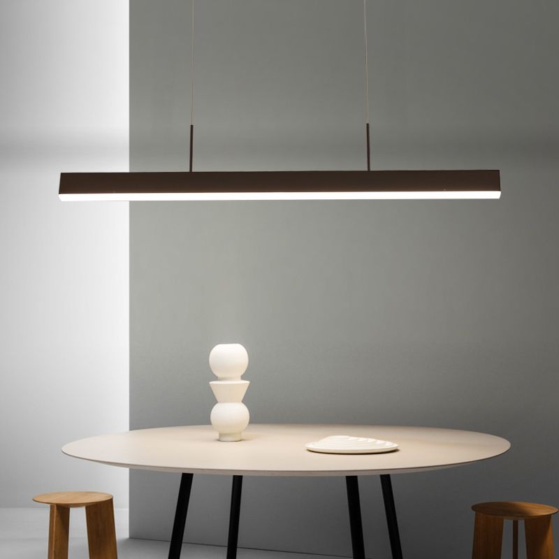 Modern Linear Shape Pendant Lighting Fixture Metal 1 Light Island Pendant Light