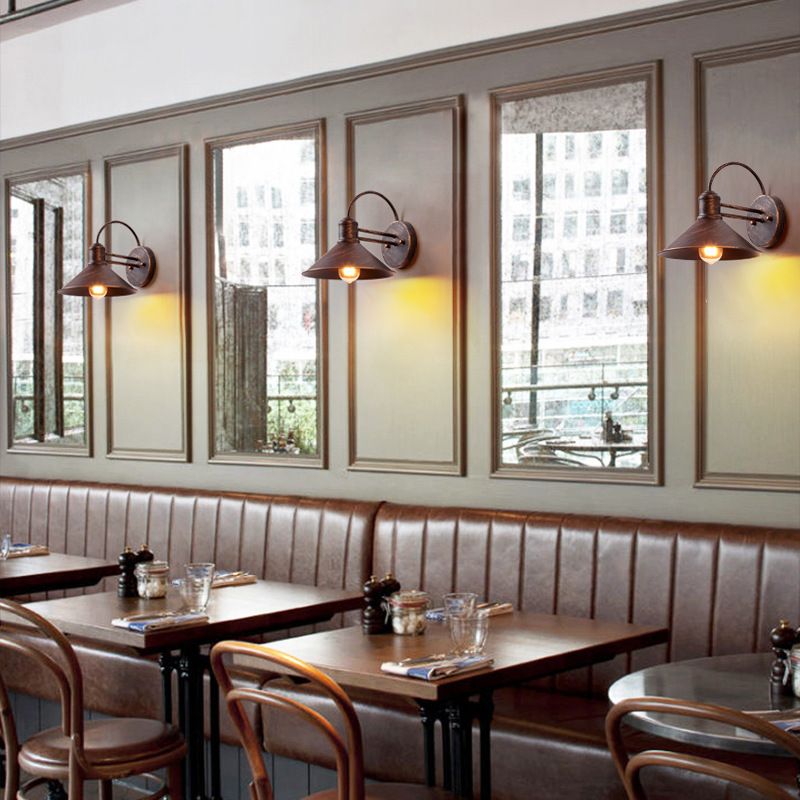 Metal Cone Wall Sconce Lighting Industrial Style 1 Light Wall Lamps