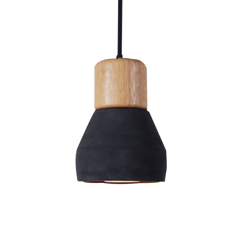 Zement + Massivholz Einfachheit Mini Hanging Light 4,9 "breites nordischer Lampen -Leuchten -Anhänger für das Café