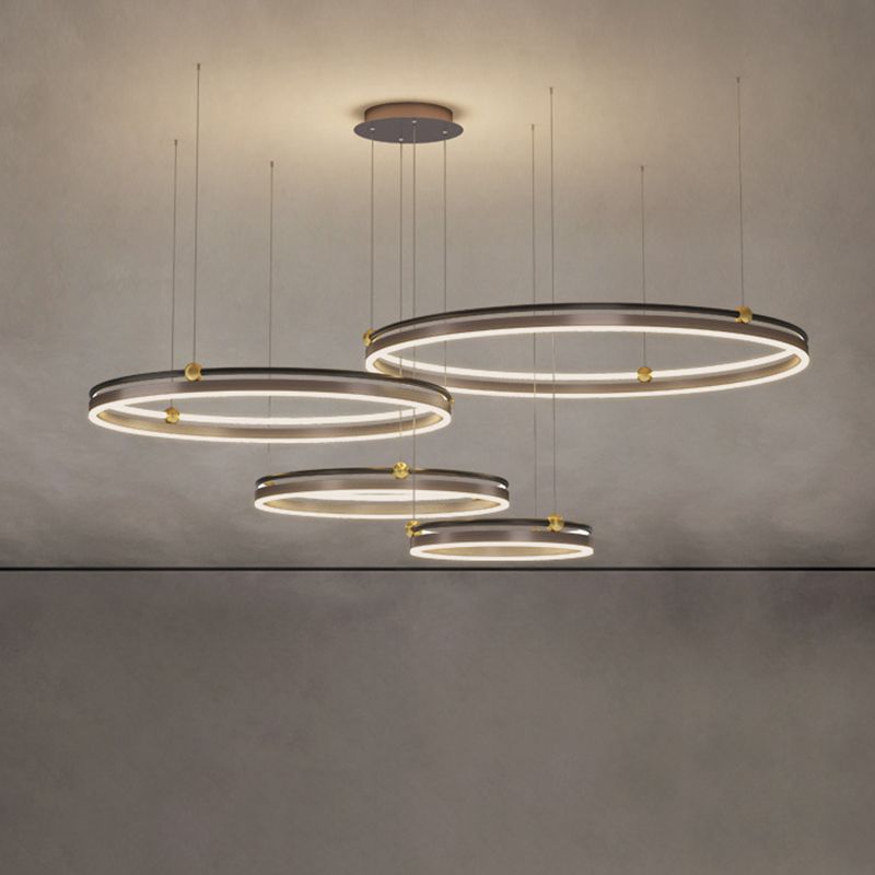 Metall mehrstufige Kronleuchterleuchte Moderne LED-Kaffee Kronleuchter Anhänger Licht