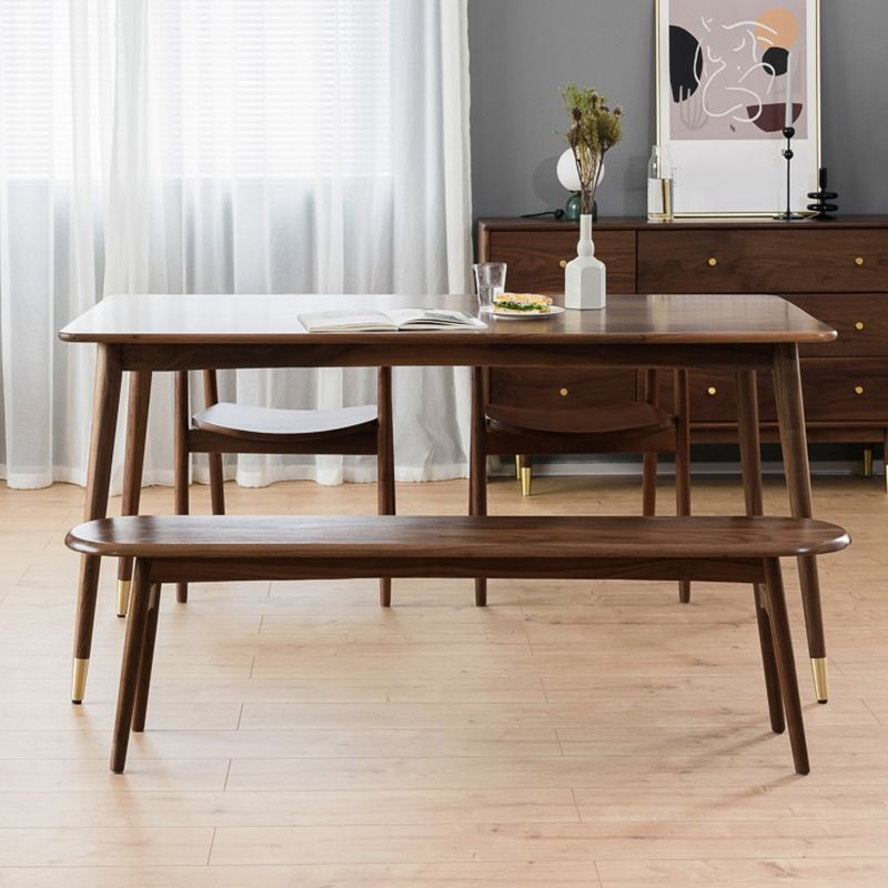 Mesa de comedor rectangular de lujo tradicional de madera maciza, mesa superior de madera para comedor