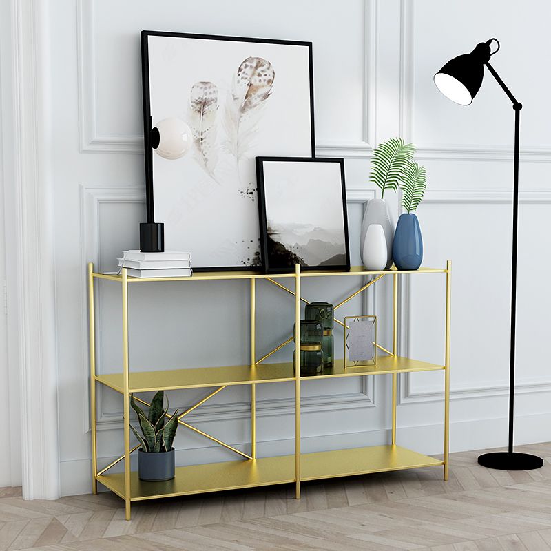 Minimalist Metal Open Etagere Bookcase with Rectangular Shelves