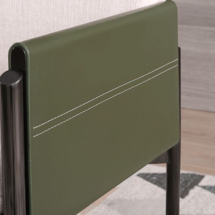 Silla casera de cuero de estilo diseñador, sillón lateral de comedor con respaldo sólido