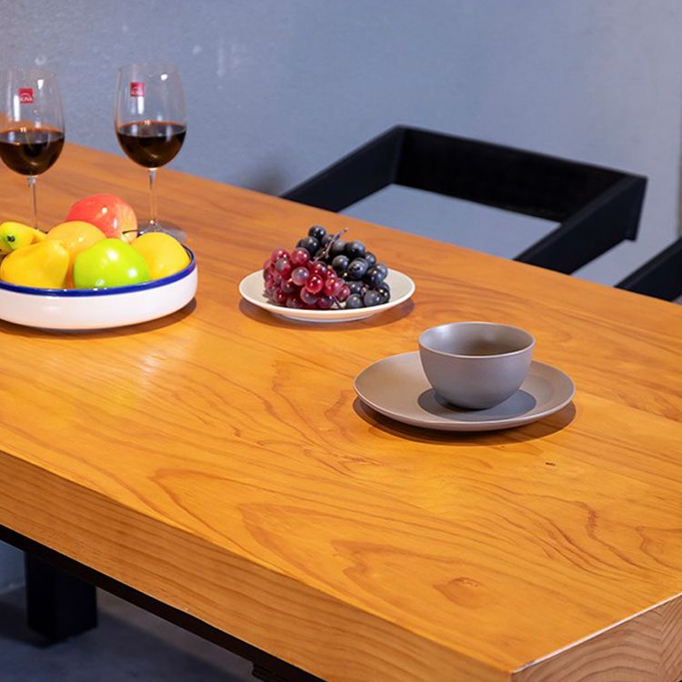 1/5 pcs Juego de comedor industrial de metal con mesa de mesa de madera de pino