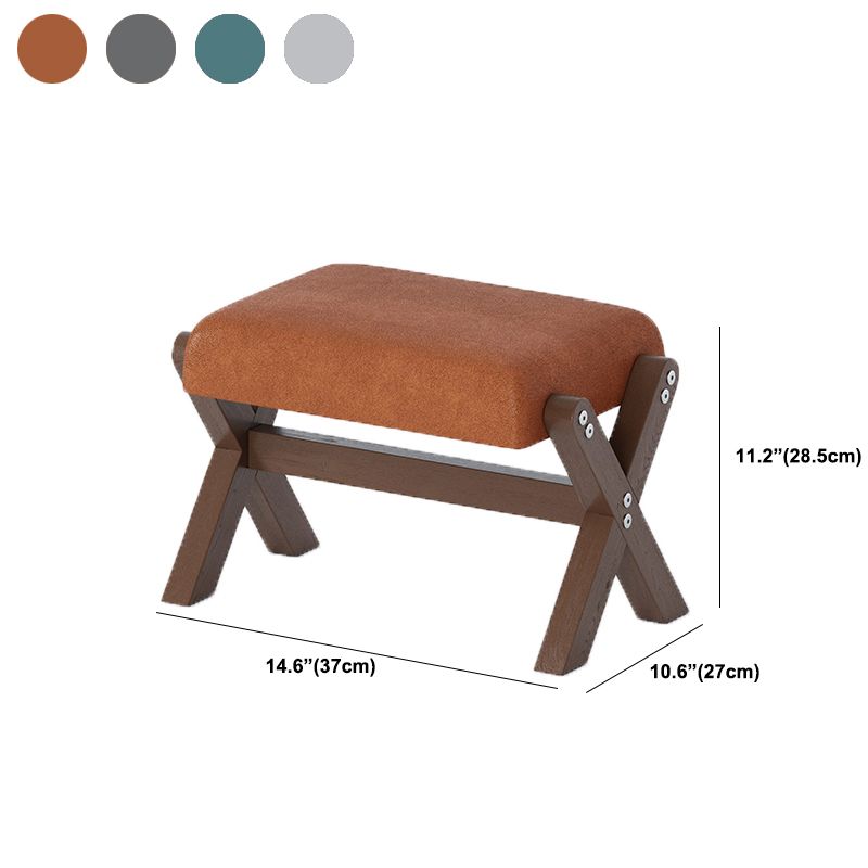 Rectangle Footstool Contemporary Foot Stool With Legs for Living Room