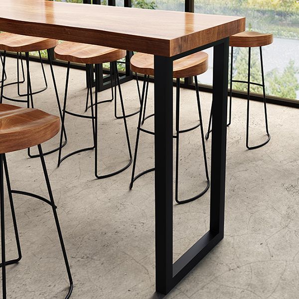 Industrial Style Rectangle Bar Table Pine Solid Wood Bar Dining Table