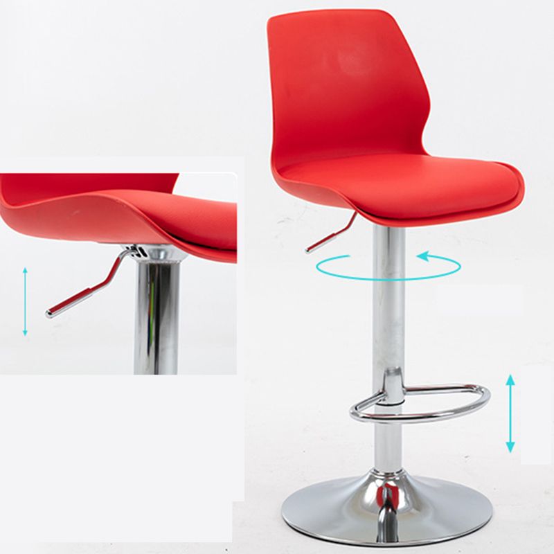 Höhenverstellbare silberne Thekenhocker, drehbare skandinavische Barhocker aus Metall (4er-Set)