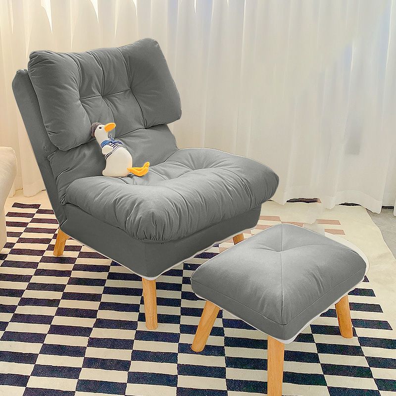Scandinavian Parsons Chair Solid Color Living Room Reclining Basic Four Leg Accent Chair