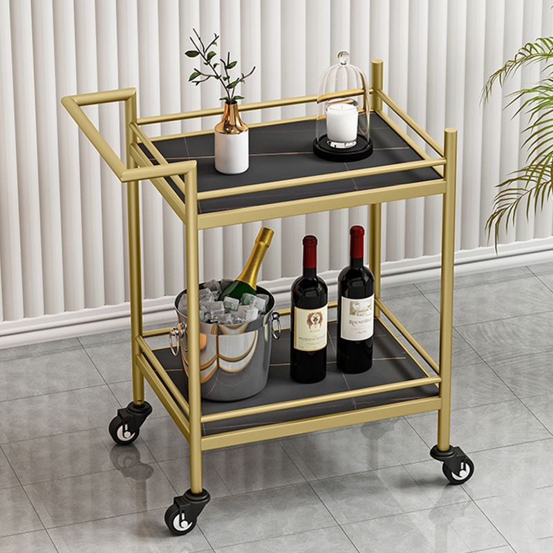 Contemporary Metal Prep Table 29.53"H Rolling Prep Table for Dining Room