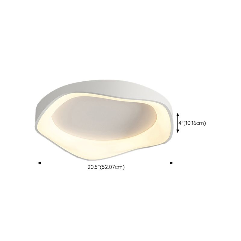 Single White Modernism Flush Mount Lighting Unique LED Ceiling Light for Bedroom