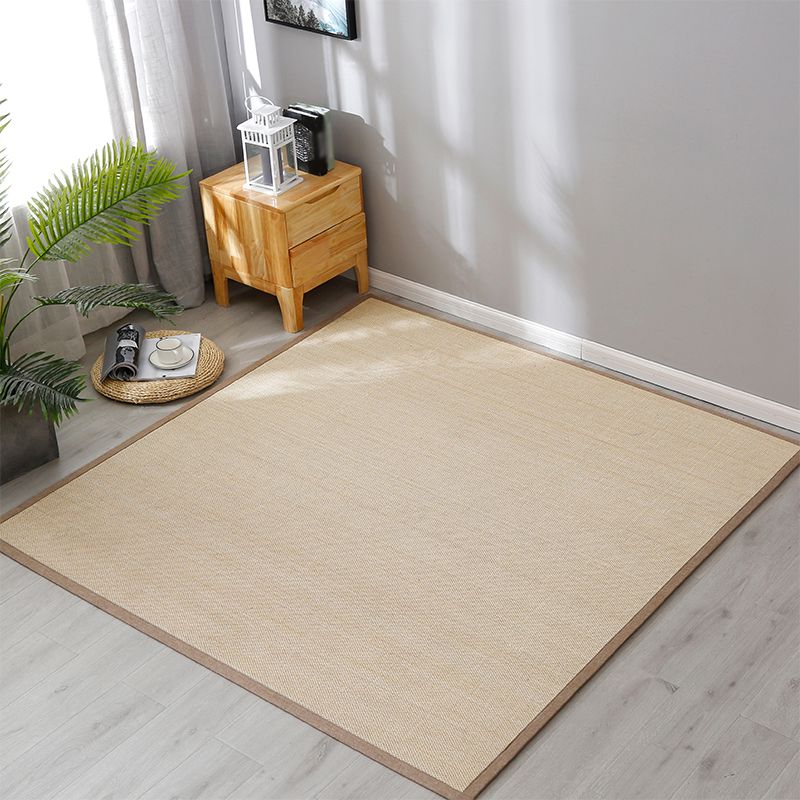 Apricot Country Rug Sisal Solid Color Indoor Rug Stain Resistant Rug for Living Room