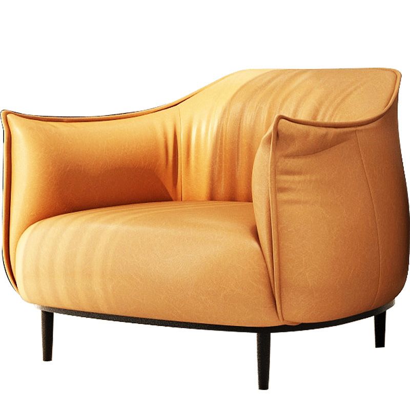 Contemporary Leather Standard Sofa Square Arm Tight Back Sofa