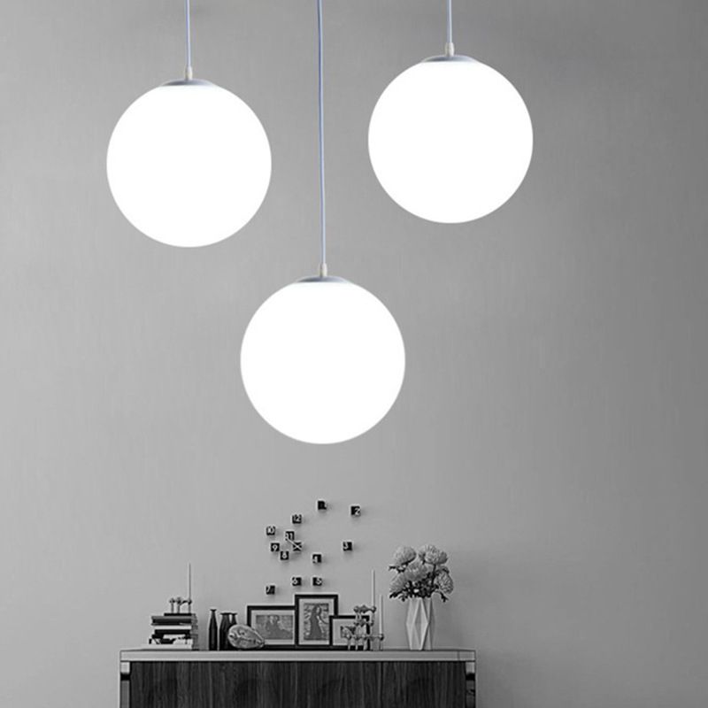 1 Light Ball Hanging Ceiling Light Modern Style Glass Hanging Lamp Kit