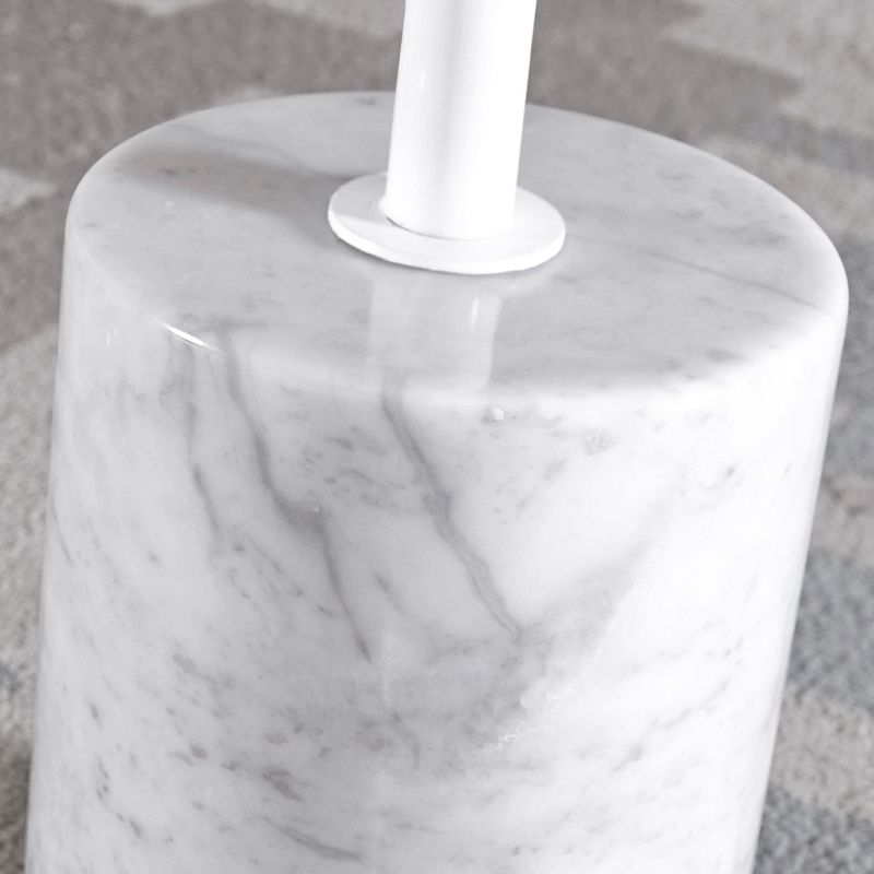 Modern Marble Pedestal End Slide Table White Round Corner Table