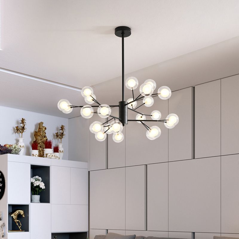 Lampada del lampadario a sala da pranzo Modo Lampada limpida e glassata LED a LED Minimalista Accensione in nero