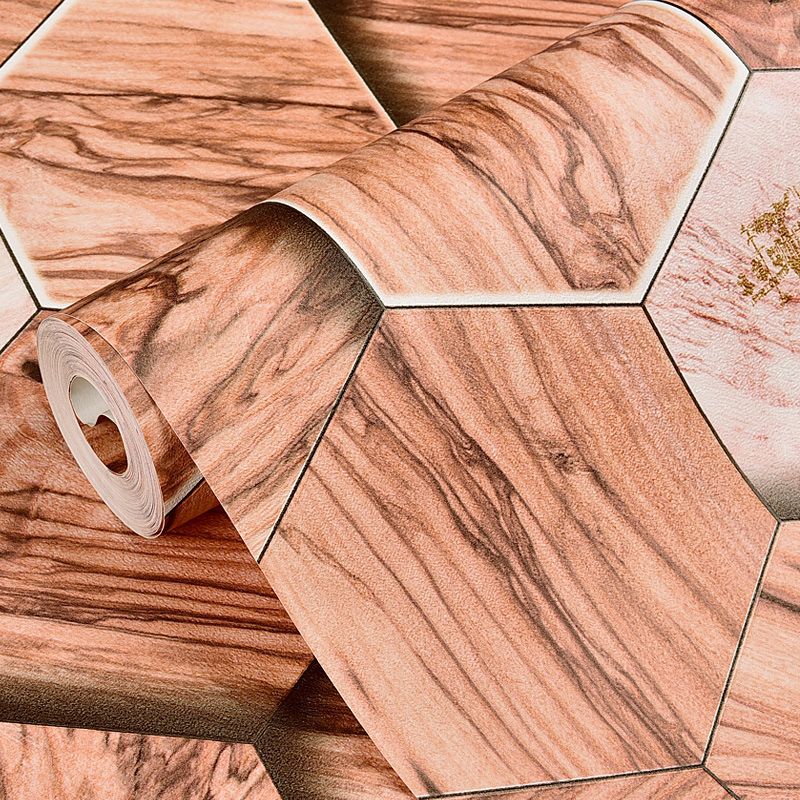 Rotolo di carta da parati industriale da 33' x 20,5" per l'arredamento di una caffetteria con motivo a tronco di legno con stampa 3D in colore naturale