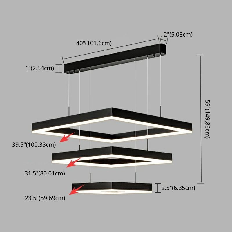 Modern vierkante kroonluchter verlichtingsarmaturen metaal kroonluchter licht