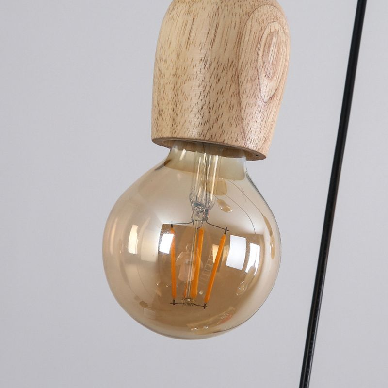 Mini cluster a sospensione Luce minimalista in legno naturale sala da pranzo lampada a goccia in beige