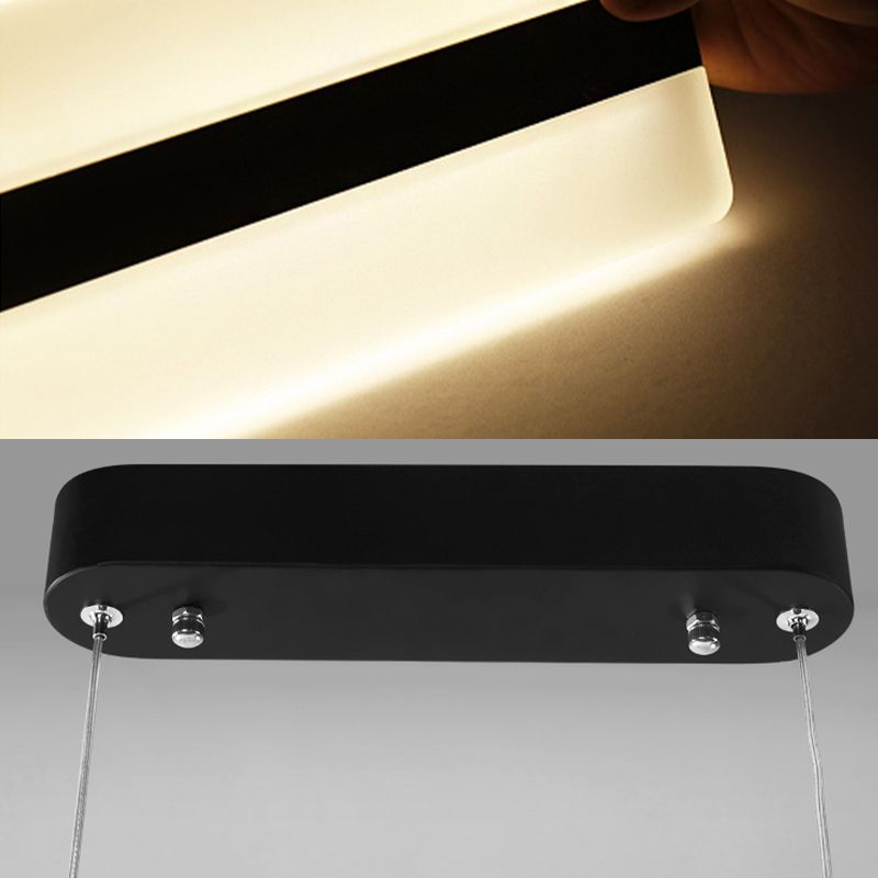 Black Island Lighting Fixtures Modern Style LED Hanging Lamp for Dining Room