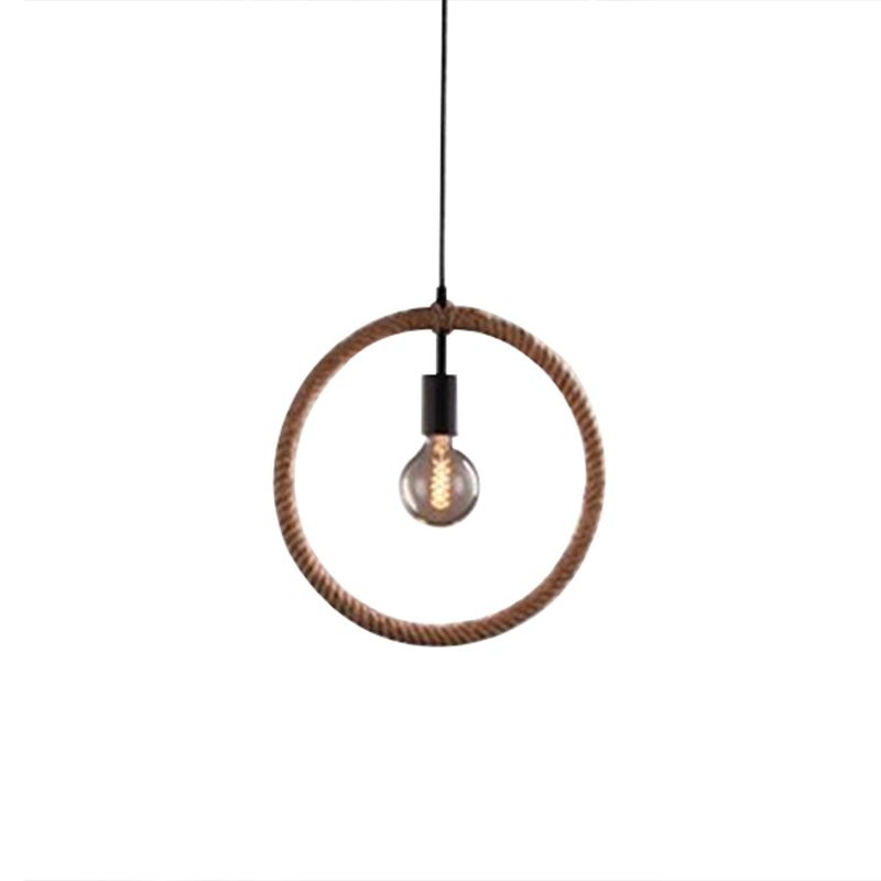 Cornice geometrica cordata a pendolo leggendo minimalista sala da pranzo singola lampada a sospensione in marrone