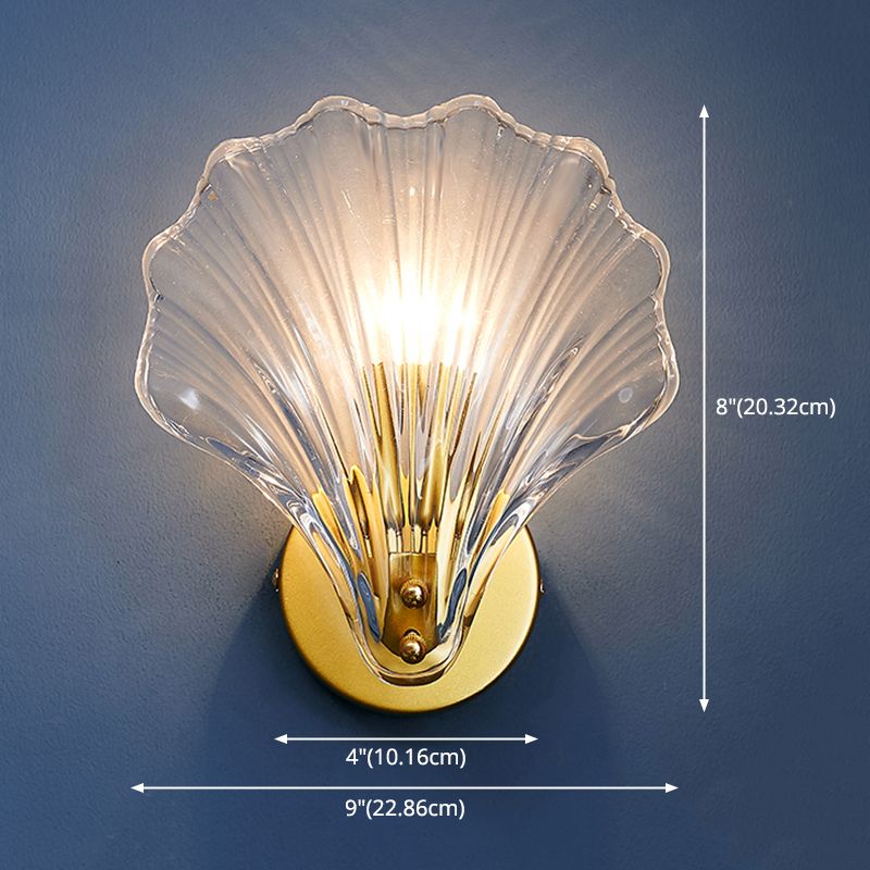 Shell Wall Mounted Light Fixture Contemporary Simplicity Glass Wall Lights for Corridor