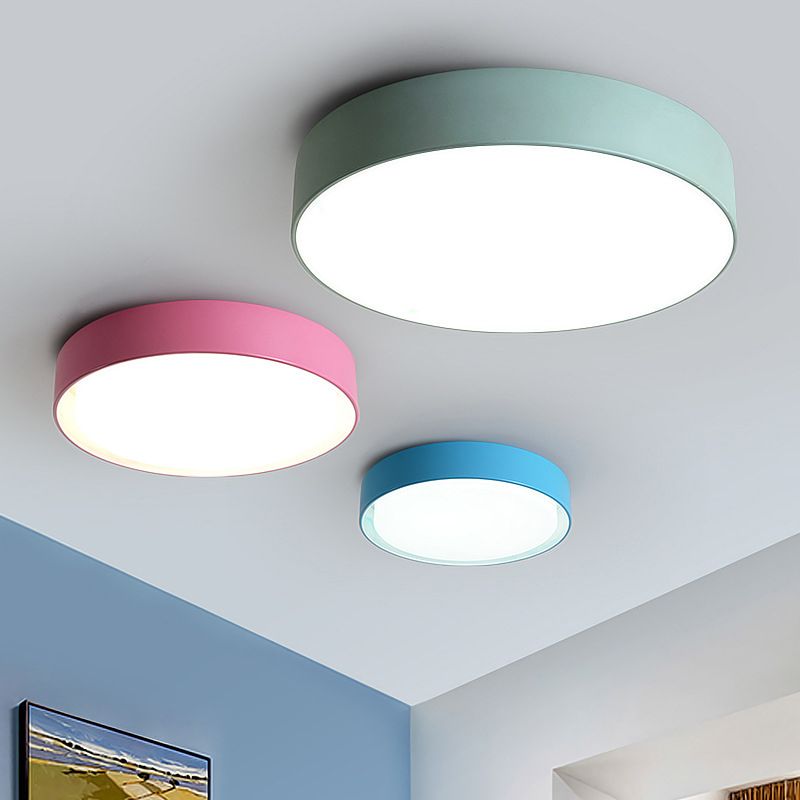 Acrylic Round LED Flush Mount Childrens Flushmount Ceiling Light for Kindergarten