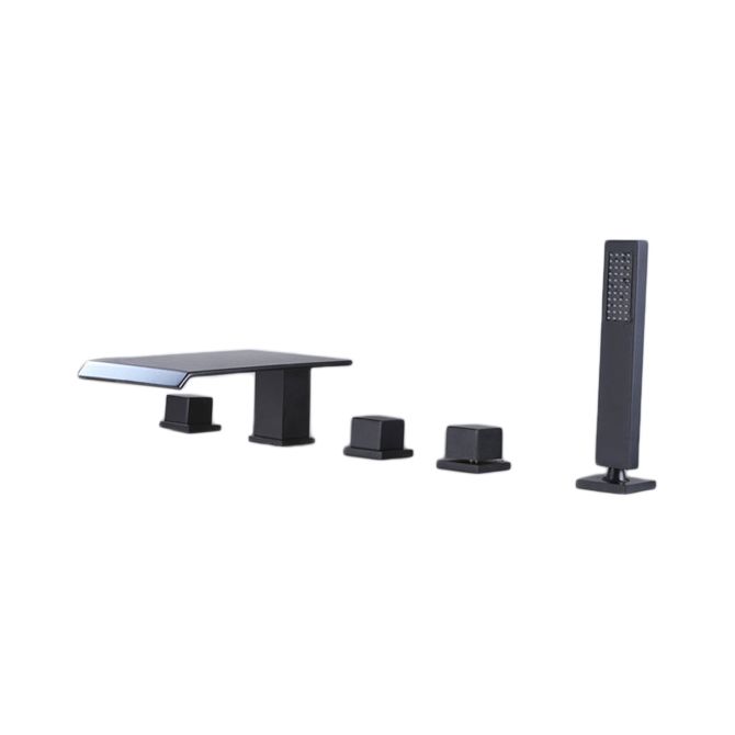 Contemporary Deck Mounted Copper Roman Tub Faucet Low Arc Roman Tub Faucet Set