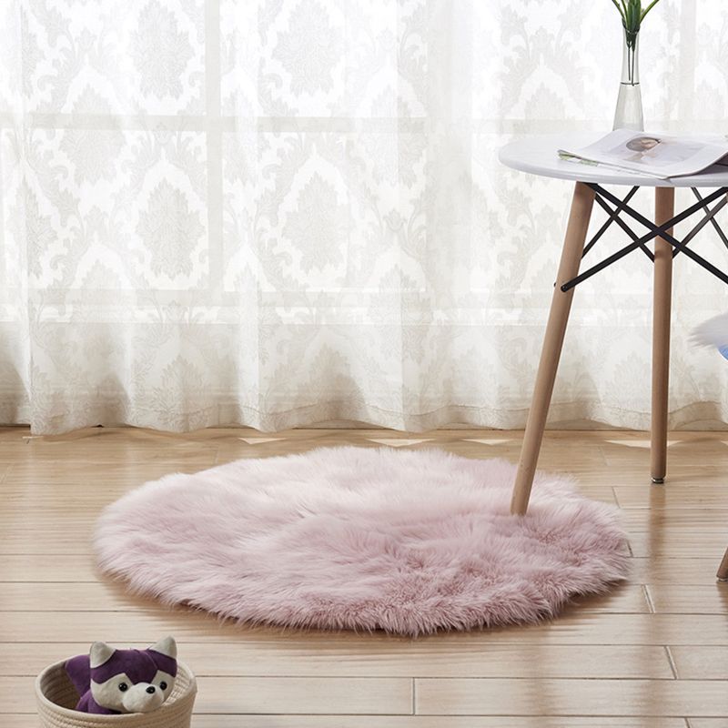 Relaxing Nordic Rug Multi-Color Plain Carpet Easy Care Shaggy Rug for Girls Bedroom