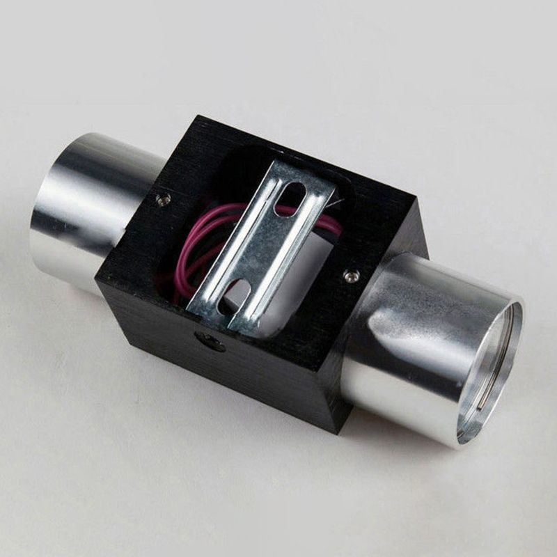 Cylindrical Up Down Wall Sconce Modern Aluminum Clubhouse Hallway Wall Light in Black-Silver