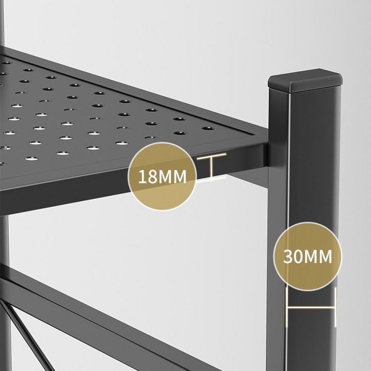 Folding Steel Industrial Etagere Bookshelf Open Bookshelf with Caster Wheels