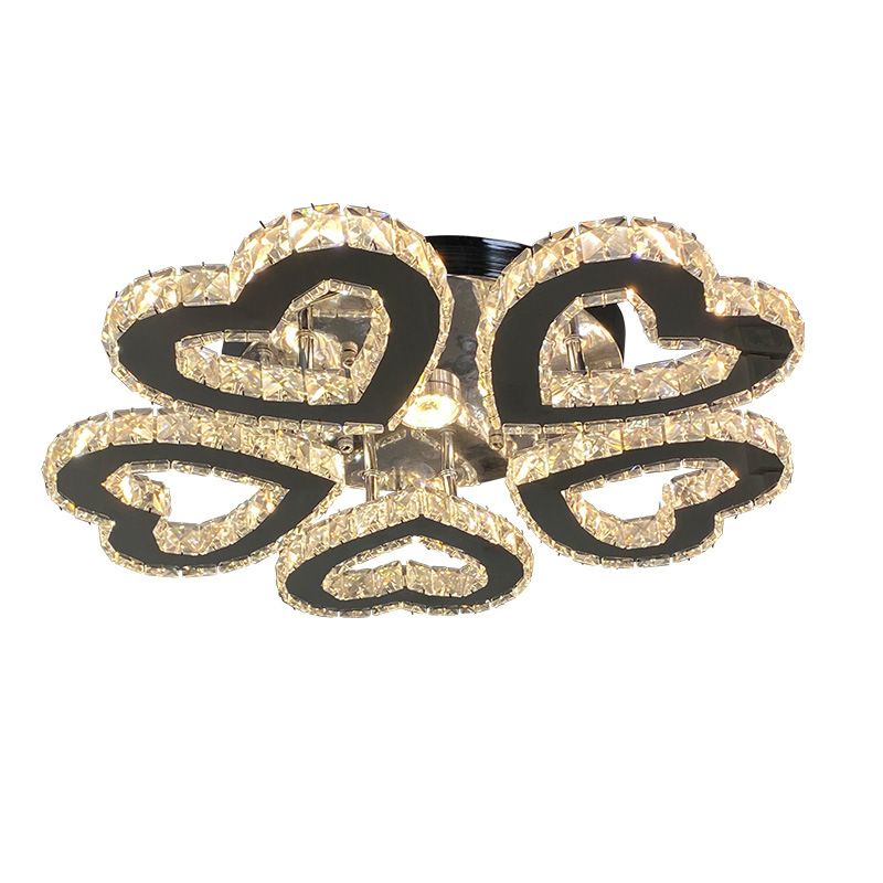 Luz de techo montada en el corazón del corazón Luz de la habitación del dormitorio LED contemporáneo Luz del techo en cromo