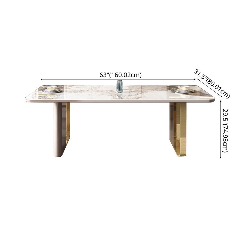 Dining Table Set Modern with Sintered Stone Dining Table and Padded Chairs