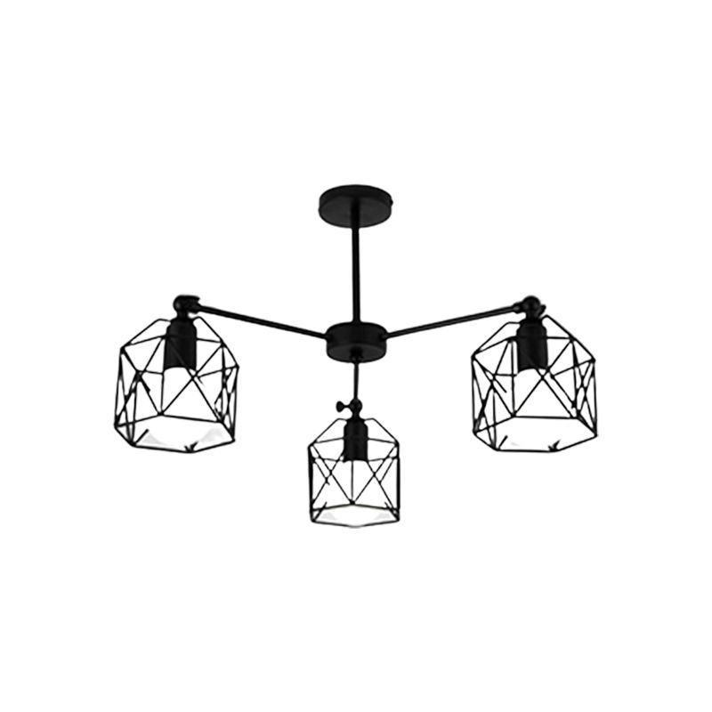 Nordic Style Ceiling Light Iron Frame Shape Adjustable Ceiling Lamp for Bedroom