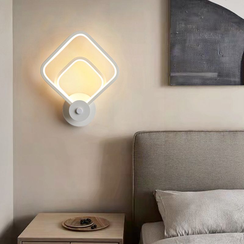 Lumo da parete contemporanea a forma geometrica Pronzo della parete a LED con metallo per camera da letto