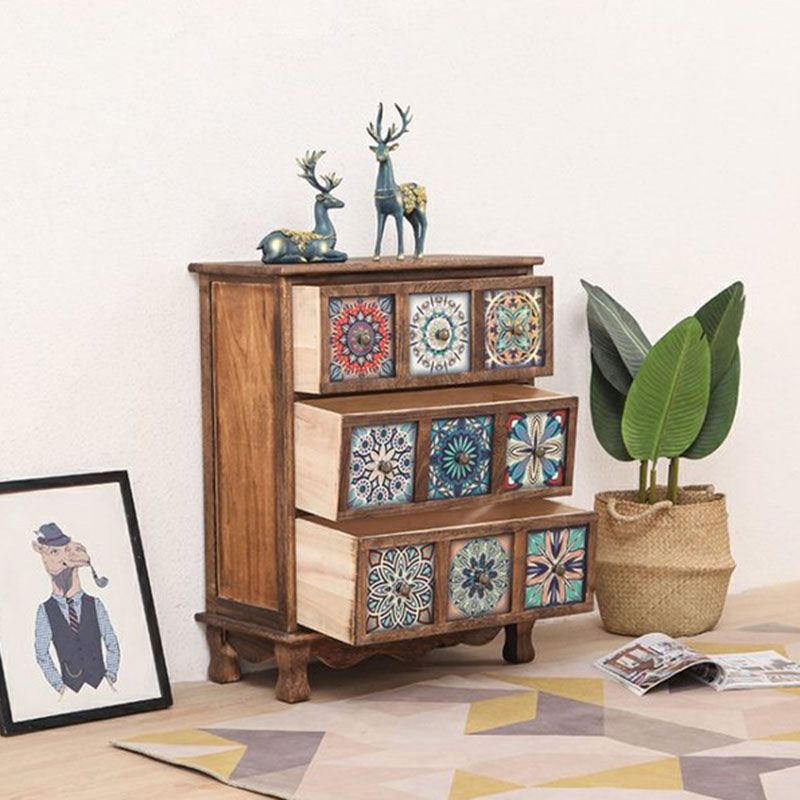 Coastal Storage Chest Solid Wood Dresser , 11.7/14.04 Inch Width