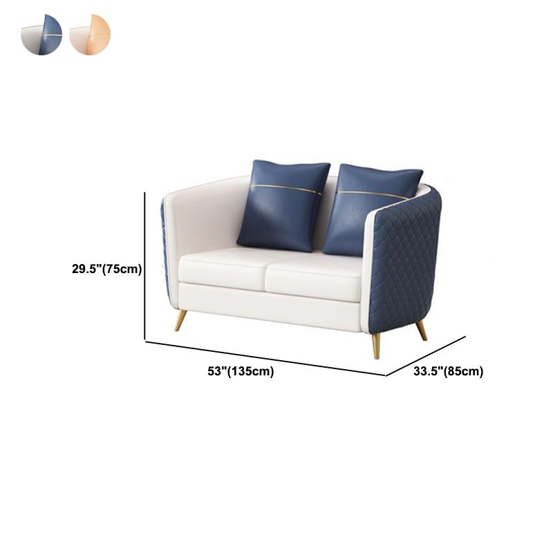 33.46" Wide Faux Leather Sofa Contemporary Standard Tuxedo Arm Sofa