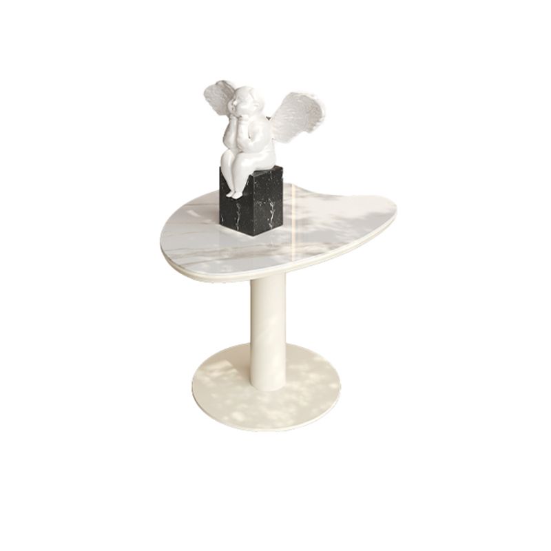 Marble White Single Coffee Table Modern Free-Form Coffee Table