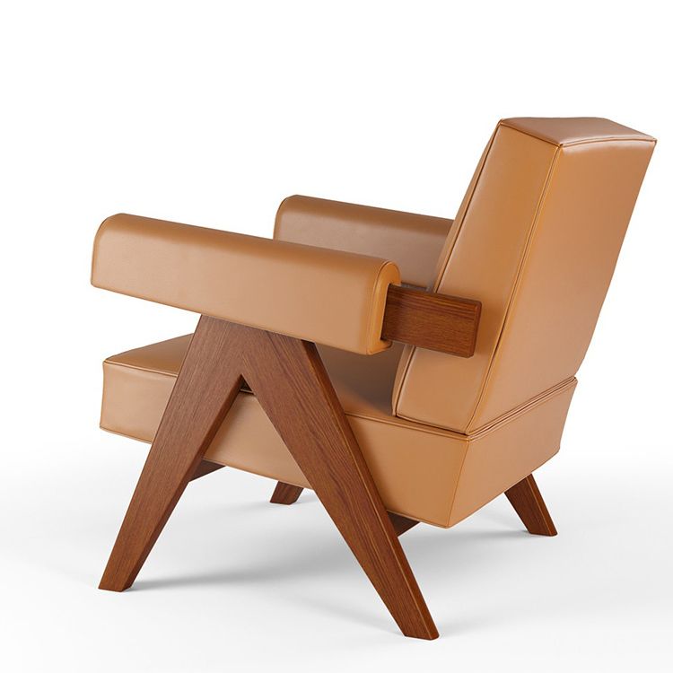 Mid-century Modern Arm Chair Solid Color Fixed Back Armchair