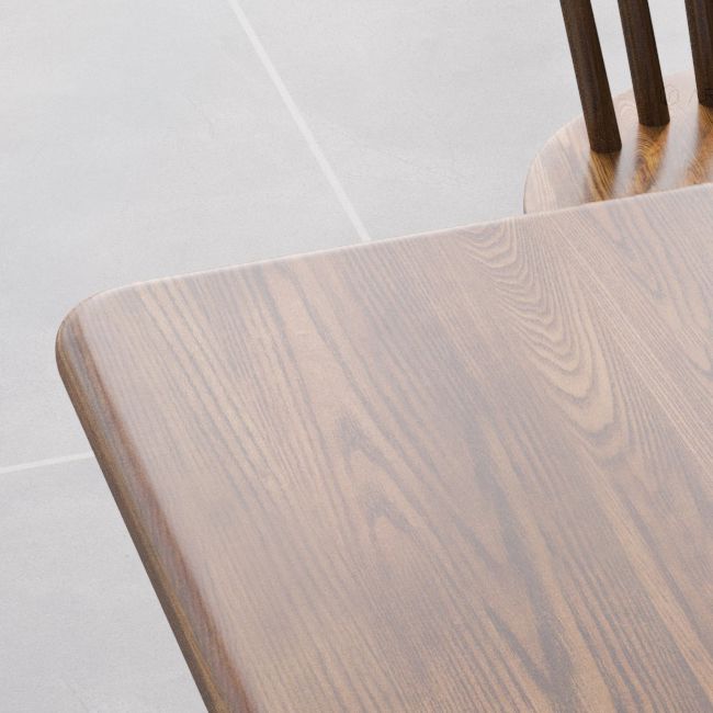 Rectangle Ash Wood Table in Walnut Luxury Dining Table with 4 Legs for Restaurant