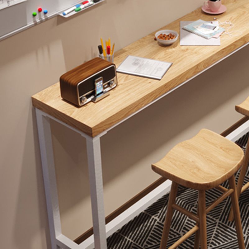 Industrial Style Bistro Bar Desk Pine Solid Wood Rectangle Bar Dining Table for Indoor