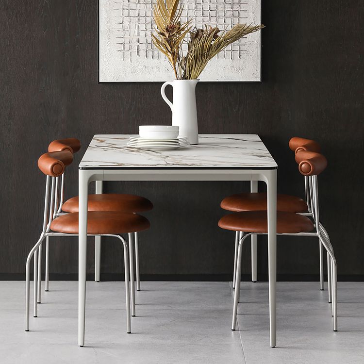 Modern Armless Dining Chairs Stackable Low Back Dining Chair