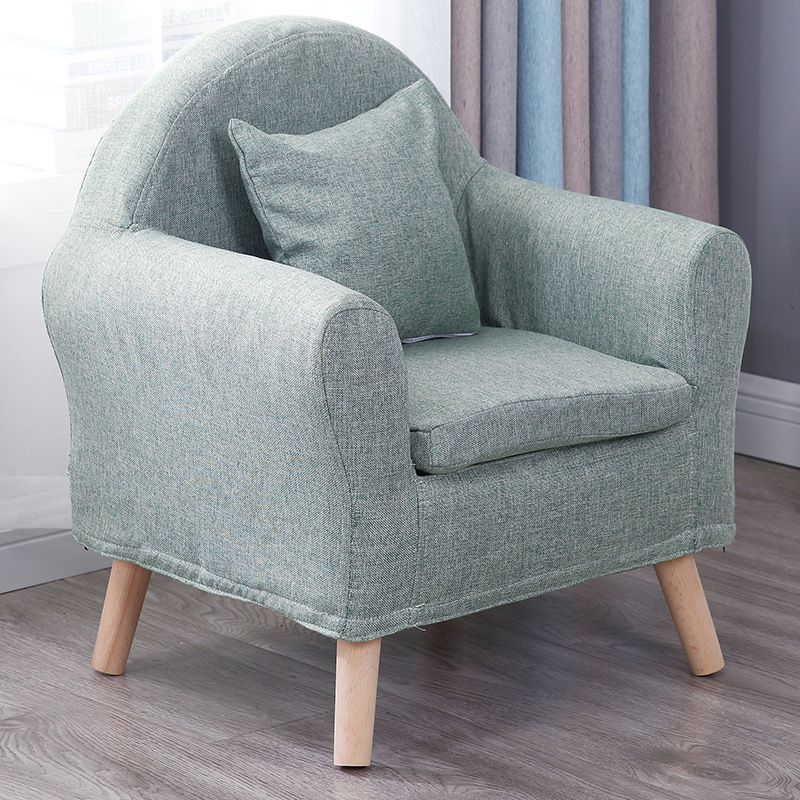 19.68"Wide Armchair Camel Back Cotton Blend Chair with Round Arms and Basic Four Legs