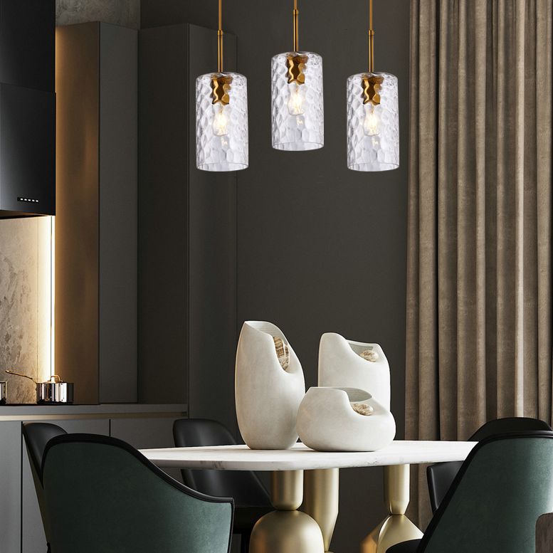 Flipped Glaszylindrische Tropfenlampe Minimalist 1 Glühmessing -Pendelleuchte