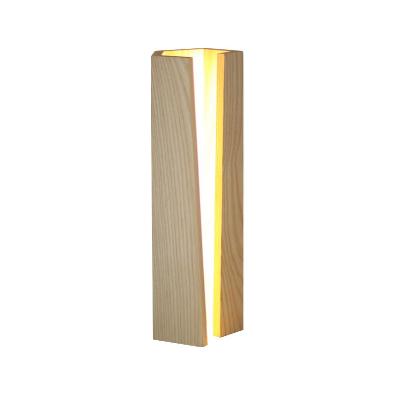Lampada da tavolo in legno a scatola aperta Simplicity Lampada da comodino beige a LED da 5"/6" di lunghezza per camera da letto