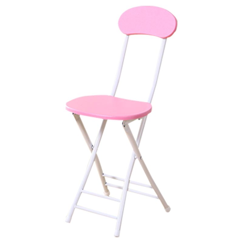 Silla de comedor plegable tapizada industrial con respaldo abierto y acabado mate