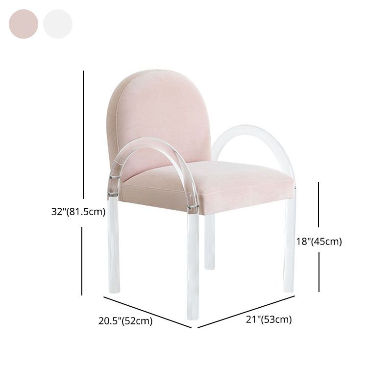 Velvet Matte Finish Dining Chair Designer Style Home Solid Back Arm Chair