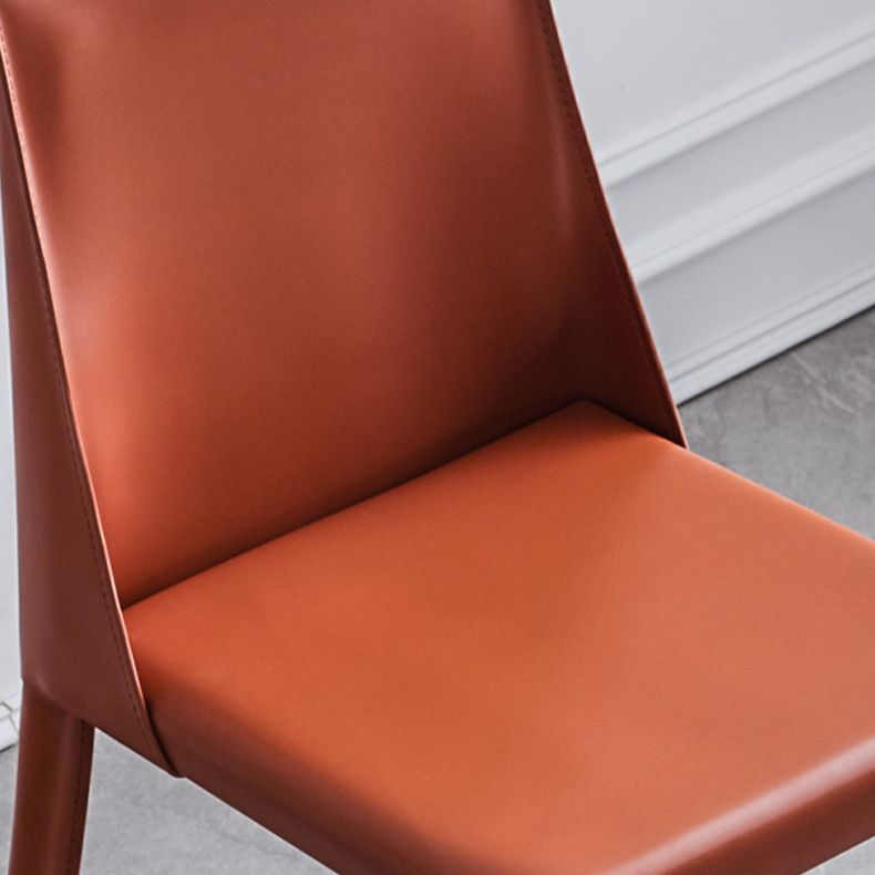Contemporary Style Dining Chairs Armless Side Chair with Metal Legs