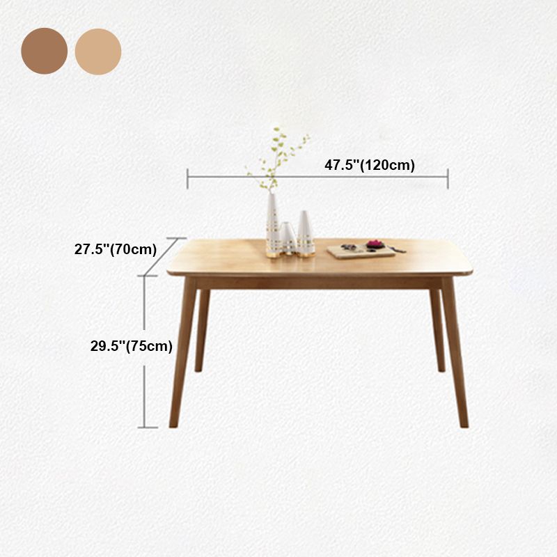 Modern Rubber Wood Table for Restaurant Rectangle Dining Table with 4 Legs