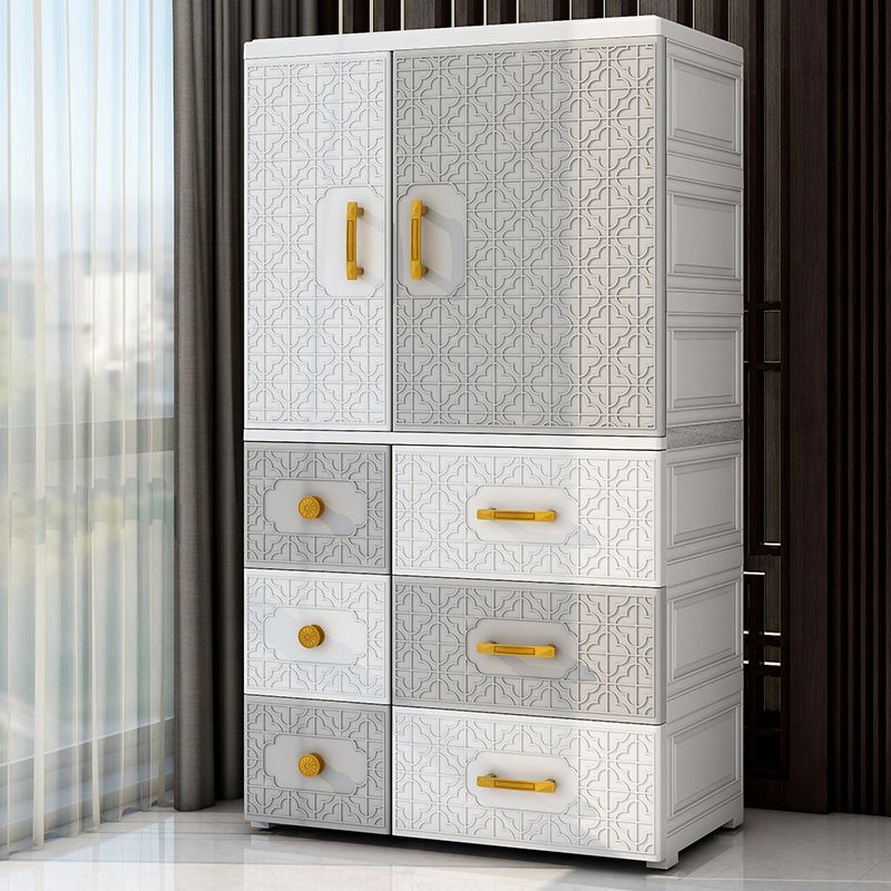Contemporary Style Wardrobe Armoire Plastic Bedroom Wardrobe Cabinet